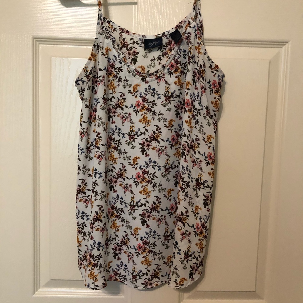White Floral Tank Top